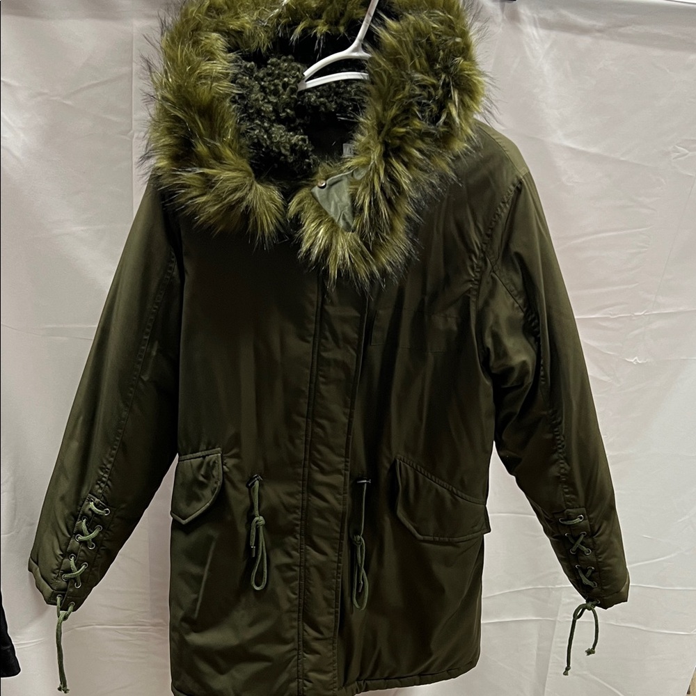 Heartloom Dark Green Fur-Trimmed Jacket